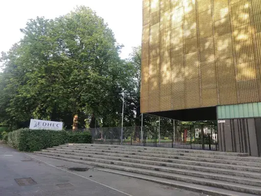 Gold-coloured expanded metal facade covering