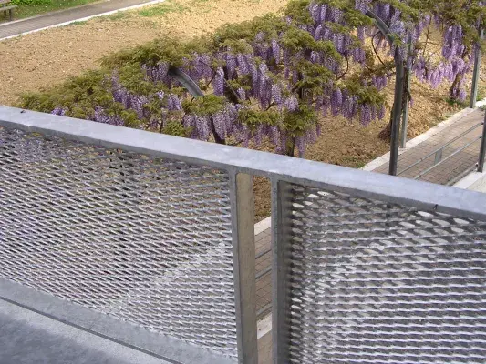 Expanded metal railing detail