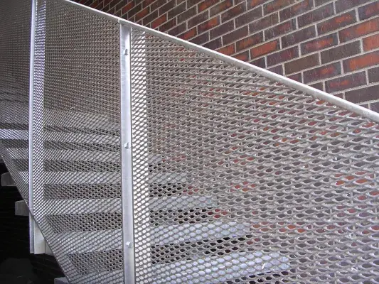 Expanded metal railing detail