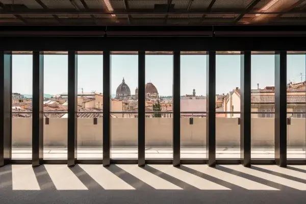 False ceiling in the room looking over the historic city centre in Florence