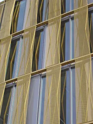 Detail of the external expanded mesh panels