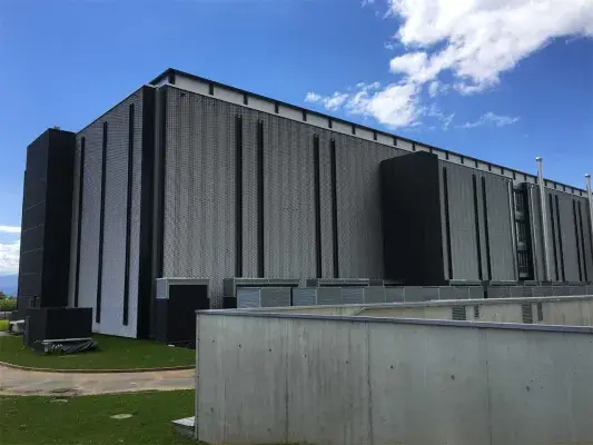 Side view of expanded metal building