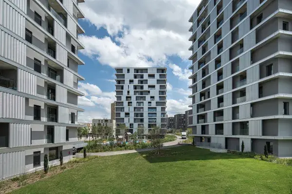 Overview of the Parc de la Fonderie residential building